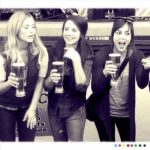 Alison Brie drinking beer
